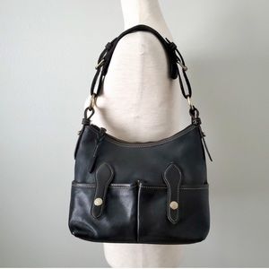 Dooney & Bourke Vintage Black Leather Shoulder Bag